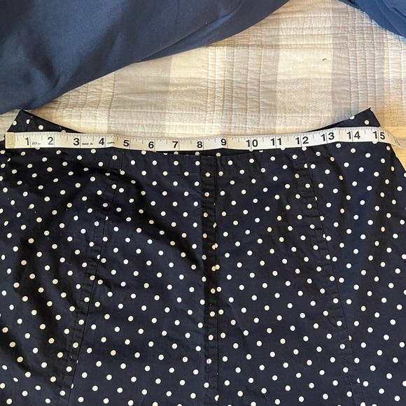 Lands’ End Navy Polka Dot Skirt - Picture 5 of 8